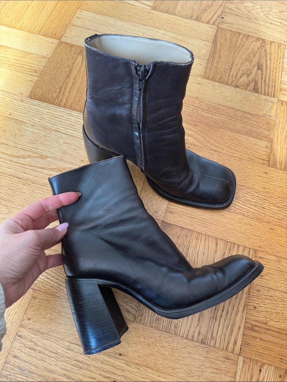FREELANCE CLASSICS BOOTS leather vintage brown France 7.5 38 - Picture 3 of 6